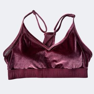 Victoria’s Secret burgundy velvet sport bralette, size L, GORGEOUS!!